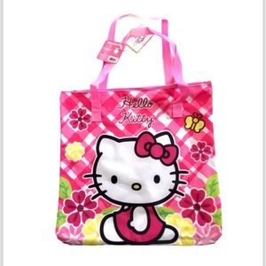 NWT Hello Kitty Canvas Tote. Pink 15”x 15”